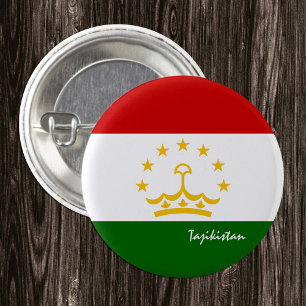 Badge Rond 2,50 Cm Bouton Tadjikistan, Drapeau patriotique Tadjikista