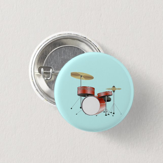 Badge Rond 2,50 Cm Bouton tambour ensemble (Devant & derrière)