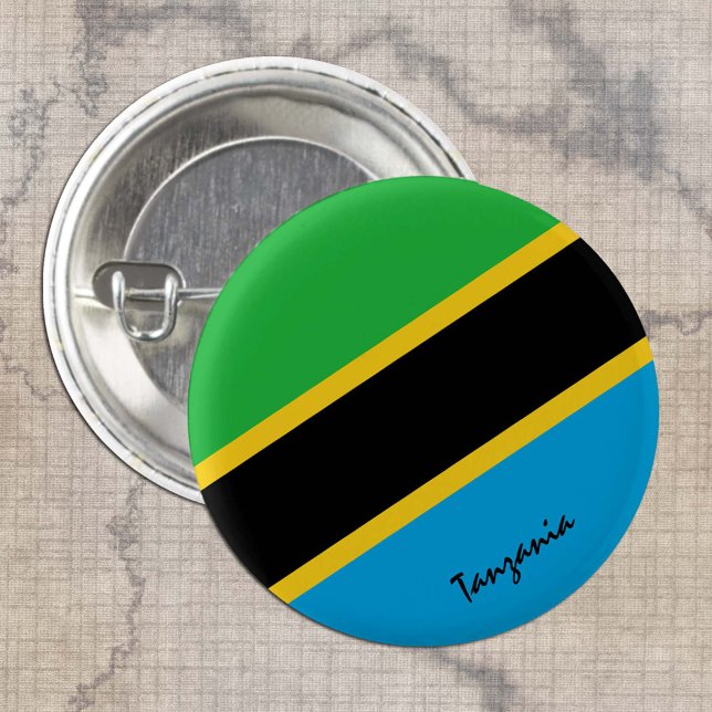 Badge Rond 2,50 Cm Bouton Tanzanie, mode patriotique du drapeau tanza (Créateur téléchargé)