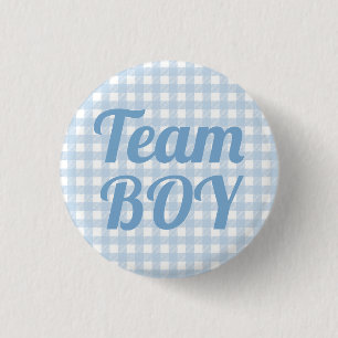 Badge Rond 2,50 Cm Bouton Team Boy Blue Genre Revele Party Petit