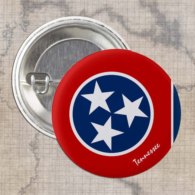 Badge Rond 2,50 Cm Bouton Tennessee, Tennessee patriotique Drapeau mo (Créateur téléchargé)