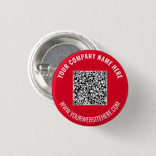 Badge Rond 2,50 Cm Bouton Texte personnalisé de l'analyse de code QR 