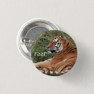Badge Rond 2,50 Cm Bouton Tiger