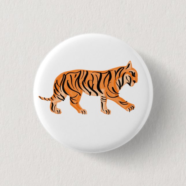 Badge Rond 2,50 Cm Bouton Tiger (Devant)