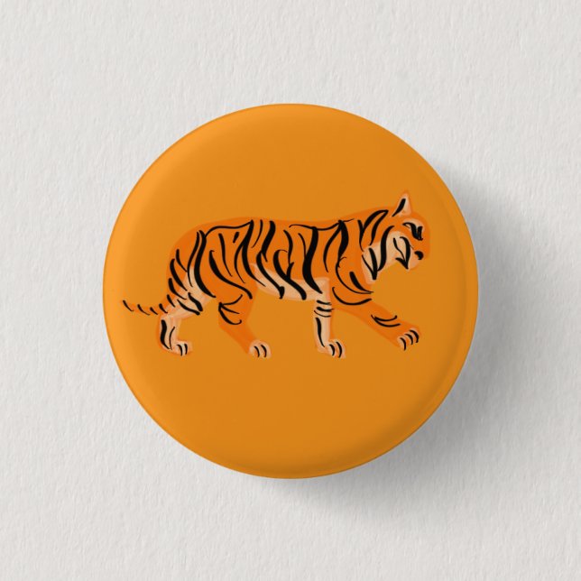 Badge Rond 2,50 Cm Bouton Tiger (Devant)