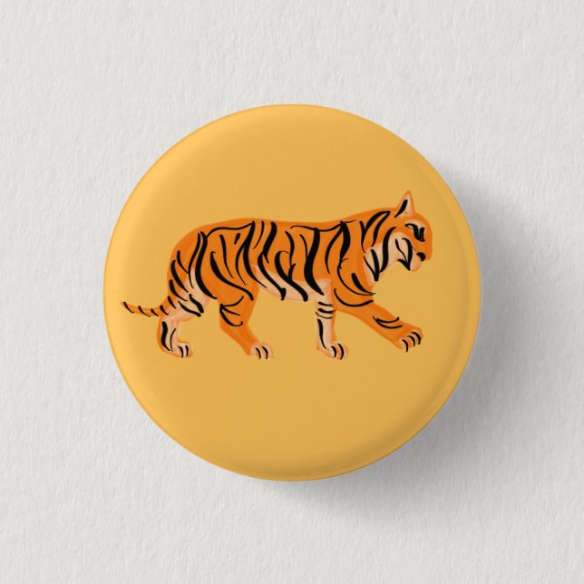 Badge Rond 2,50 Cm Bouton Tiger (Devant)