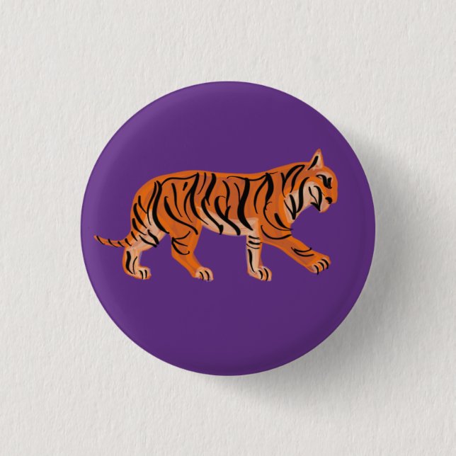 Badge Rond 2,50 Cm Bouton Tiger (Devant)