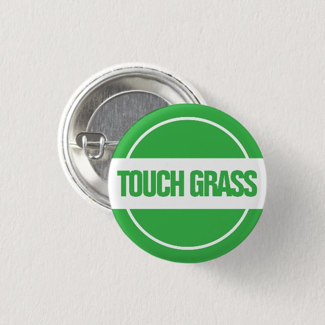 Badge Rond 2,50 Cm Bouton Toucher l'Herbe (Devant & derrière)