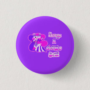 Badge Rond 2,50 Cm Bouton Toujours une reine d'abeille violet