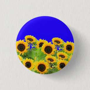 Badge Rond 2,50 Cm Bouton Tournesol Ukraine Drapeau Couleur Liberté P