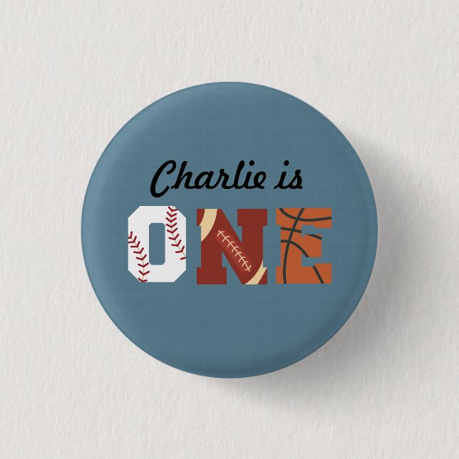 Badge Rond 2,50 Cm Bouton Tout Étoile Premier Anniversaire (Devant)