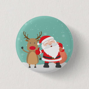 Badge Rond 2,50 Cm Bouton très mignon de Pin du père noël et de re