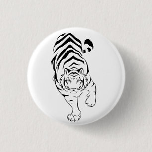 Badge Rond 2,50 Cm Bouton tribal de Pinback de tigre