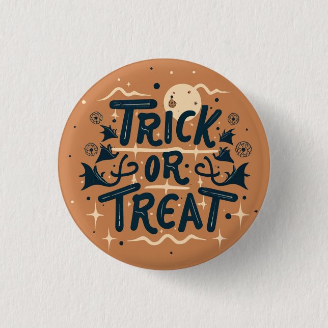 Badge Rond 2,50 Cm Bouton Trick ou Treat (Devant)