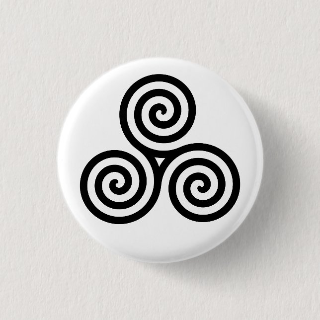 Badge Rond 2,50 Cm Bouton Triskelion celtique (Triskele) (Devant)