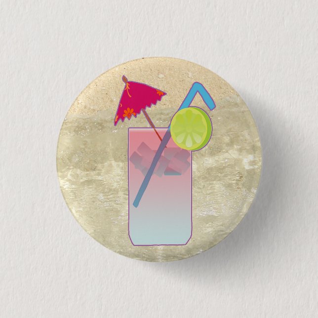 Badge Rond 2,50 Cm Bouton tropical de boissons (Devant)