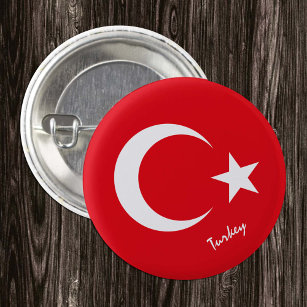 Badge Rond 2,50 Cm Bouton Turquie, mode Drapeau turc patriotique