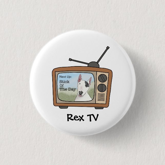 Badge Rond 2,50 Cm Bouton TV Rex (Devant)