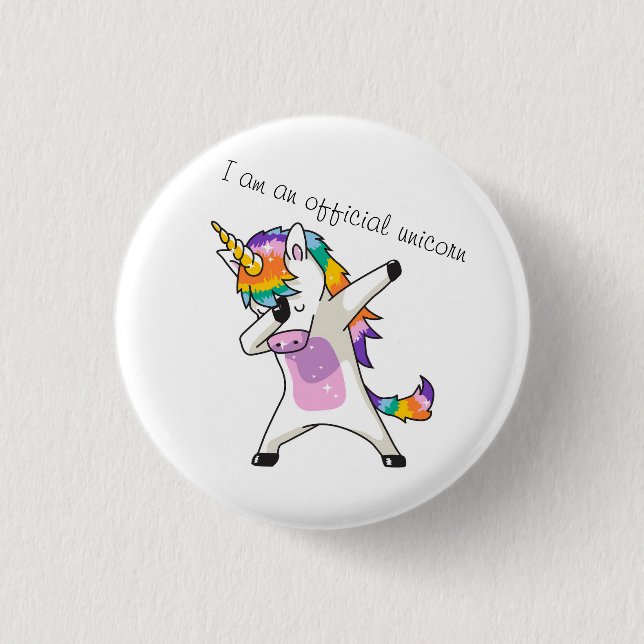 Badge Rond 2,50 Cm Bouton Unicorn (Devant)