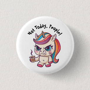 Badge Rond 2,50 Cm Bouton Unicorn en colère