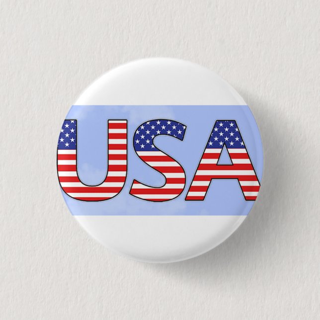 Badge Rond 2,50 Cm Bouton USA ET LANYARDS (Devant)