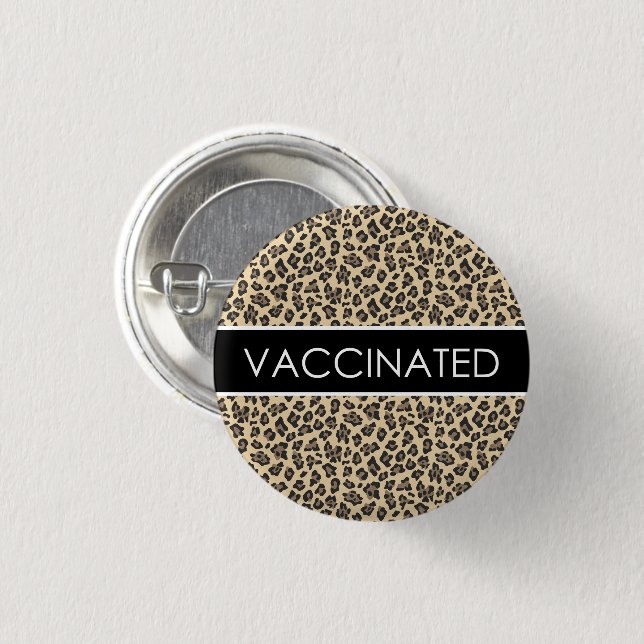 Badge Rond 2,50 Cm Bouton vacciné contre le léopard (Devant & derrière)