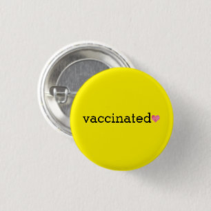 Badge Rond 2,50 Cm Bouton vacciné jaune