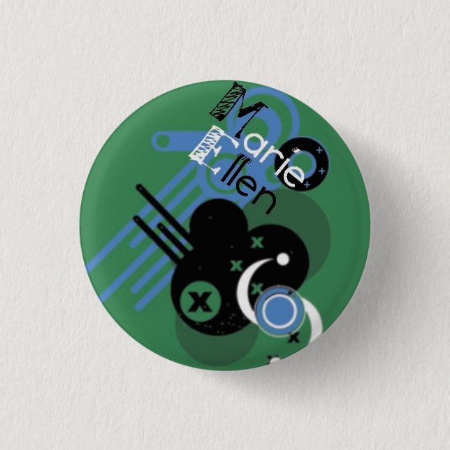 Badge Rond 2,50 Cm bouton vert (Devant)