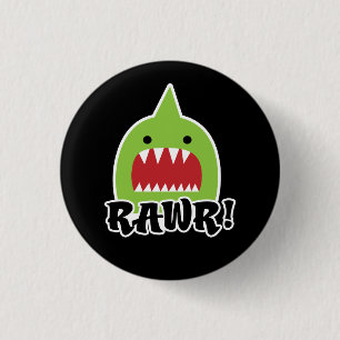 Badge Rond 2,50 Cm Bouton vert de monstre