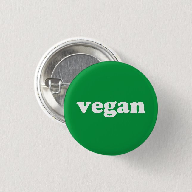 Badge Rond 2,50 Cm Bouton vert et blanc végétal (Devant & derrière)