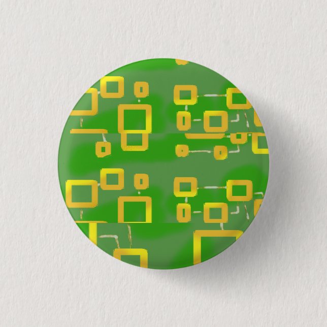 Badge Rond 2,50 Cm Bouton vert géométrique (Devant)