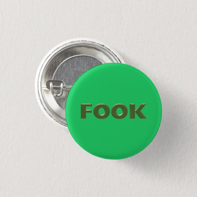 Badge Rond 2,50 Cm Bouton vert petit Fook (Devant & derrière)