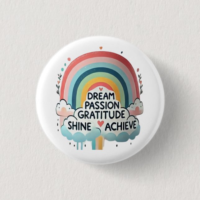 Badge Rond 2,50 Cm Bouton Vibes positives (Devant)