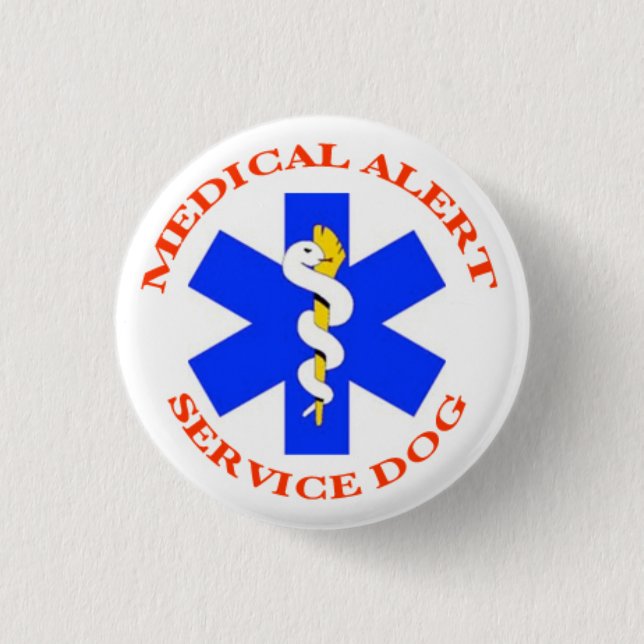 Badge Rond 2,50 Cm Bouton vigilant Médicale de chien de service (Devant)