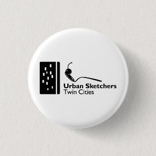 Badge Rond 2,50 Cm Bouton Villes jumelles / Épingle