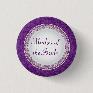 Badge Rond 2,50 Cm Bouton violet baroque de rôle de mariage de plaqu