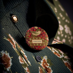 Badge Rond 2,50 Cm Bouton voleur de fraises de William Morris