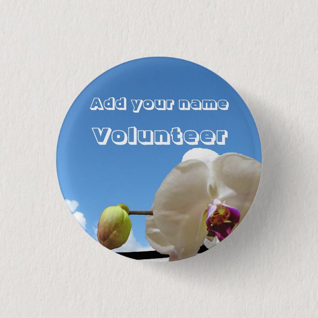 Badge Rond 2,50 Cm Bouton volontaire d'orchidée (Devant)