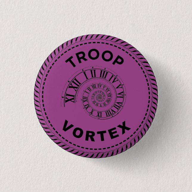Badge Rond 2,50 Cm Bouton Vortex Troop IGGPPCamp 2023 (Devant)