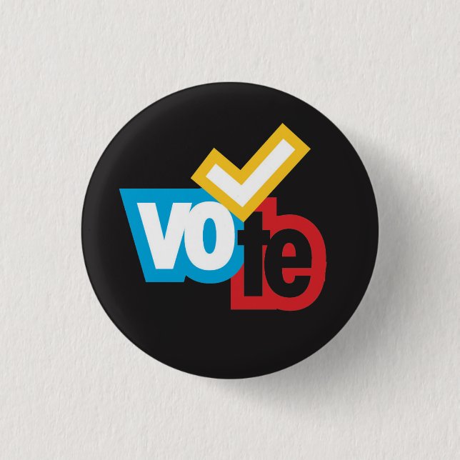 Badge Rond 2,50 Cm Bouton vote petit (Devant)