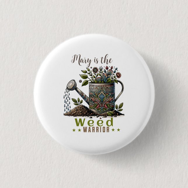 Badge Rond 2,50 Cm Bouton Weed Warrior (Devant)