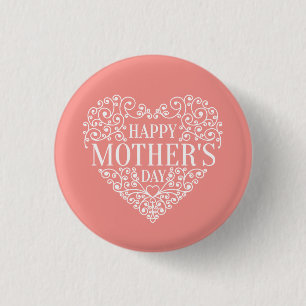 Badge Rond 2,50 Cm Bouton Whimsical Happy Mother's Day Pin
