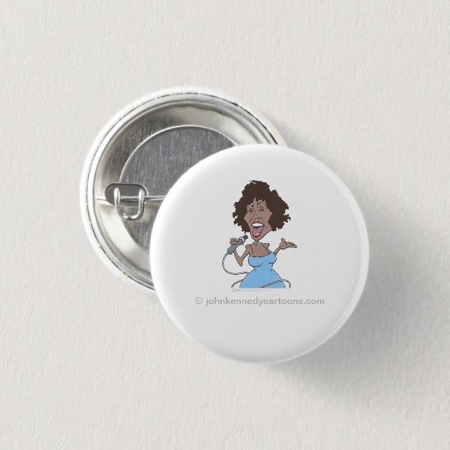 Badge Rond 2,50 Cm Bouton Whitney Houston (Devant & derrière)