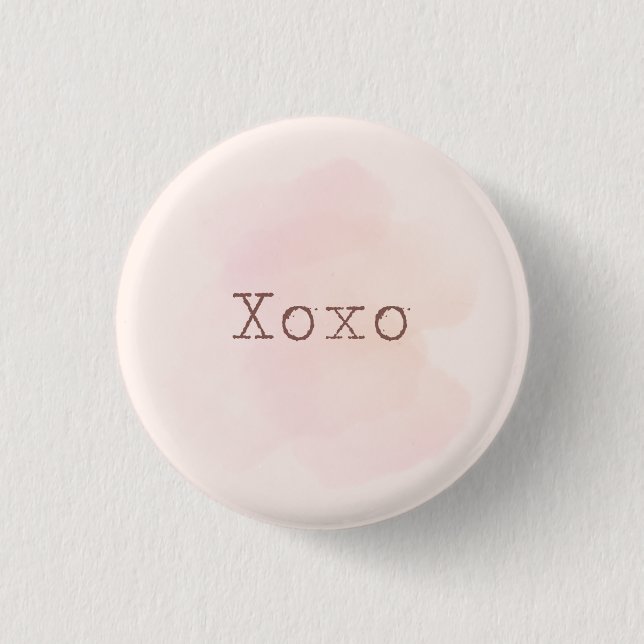 Badge Rond 2,50 Cm bouton XOXO (Devant)