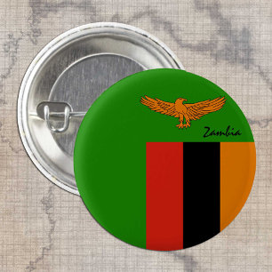 Badge Rond 2,50 Cm Bouton Zambie, mode Drapeau zambien patriotique