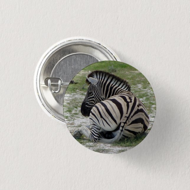 Badge Rond 2,50 Cm Bouton Zèbre (Devant & derrière)