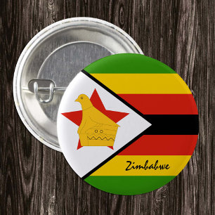 Badge Rond 2,50 Cm Bouton Zimbabwe, patriotique Zimbabwe Drapeau