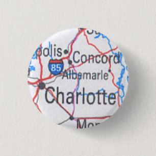 Badge Rond 2,50 Cm Boutonnez avec la carte de Charlotte/d'accord OR