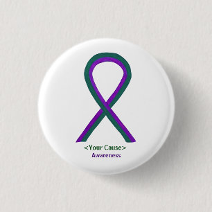 Badge Rond 2,50 Cm Boutons à ruban de sensibilisation vert et violet