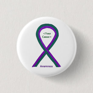 Badge Rond 2,50 Cm Boutons à ruban de sensibilisation vert et violet